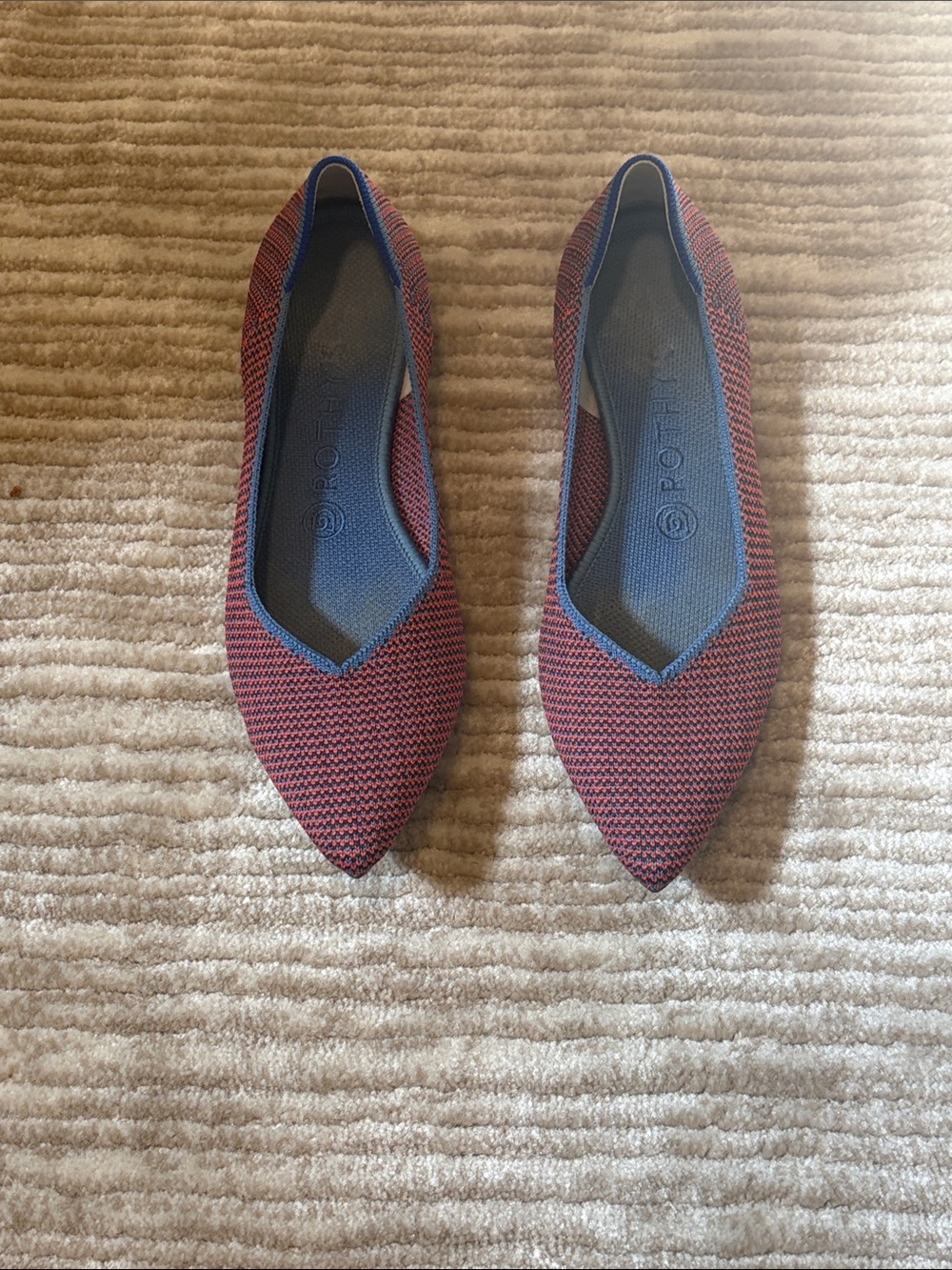 Rothy’s Knit Flats in Orange and Blue - Women's Shoes
